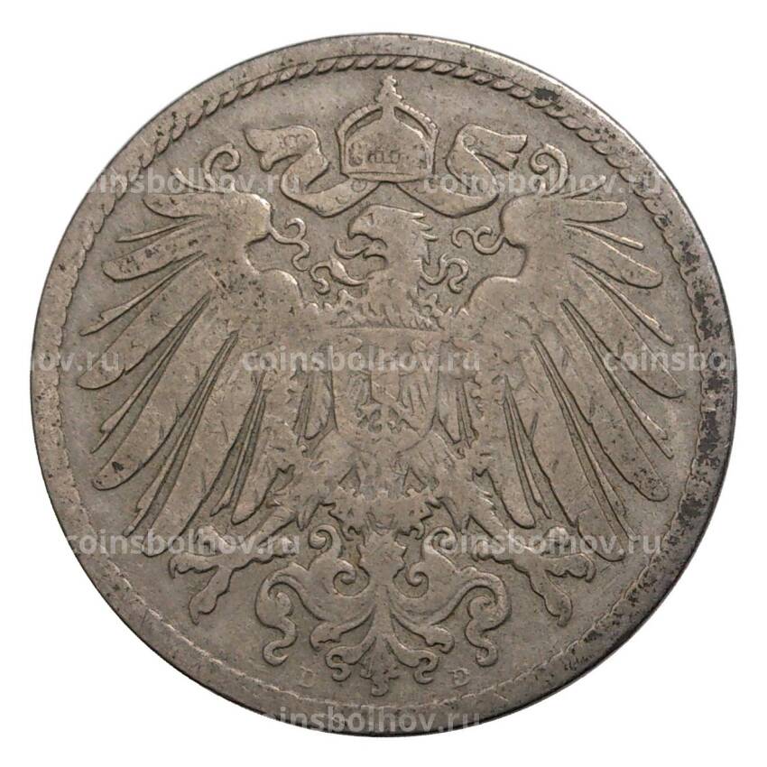 Монета 10 пфеннигов 1891 года D Германия (вид 2)