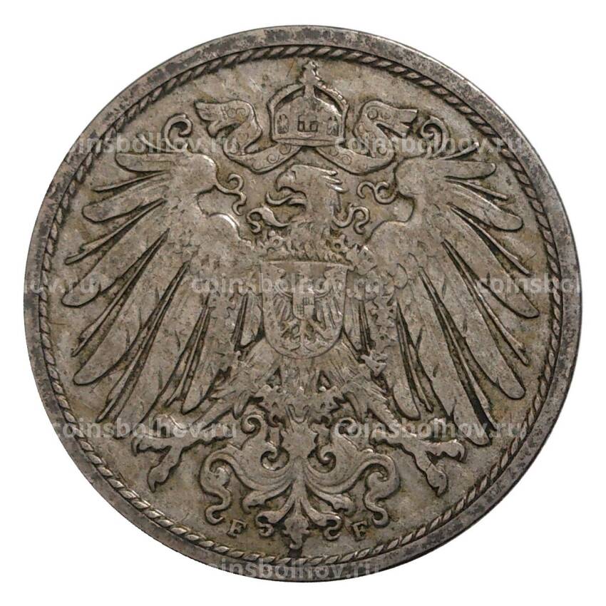 Монета 10 пфеннигов 1900 года F Германия (вид 2)