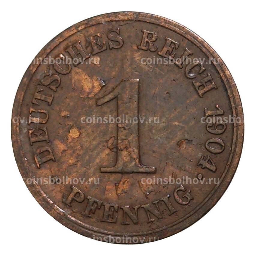 Монета 1 пфенниг 1904 года J Германия