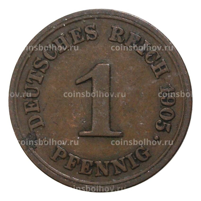 Монета 1 пфенниг 1905 года Е Германия