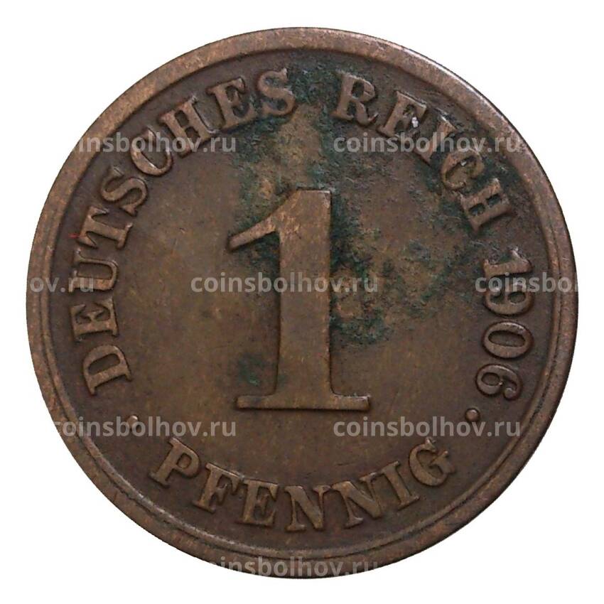 Монета 1 пфенниг 1906 года G Германия