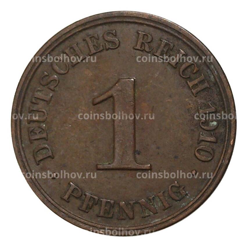 Монета 1 пфенниг 1910 года J Германия
