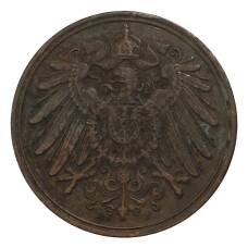 Монета 1 пфенниг 1910 года J Германия (реверс)