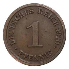 Монета 1 пфенниг 1910 года J Германия (аверс)