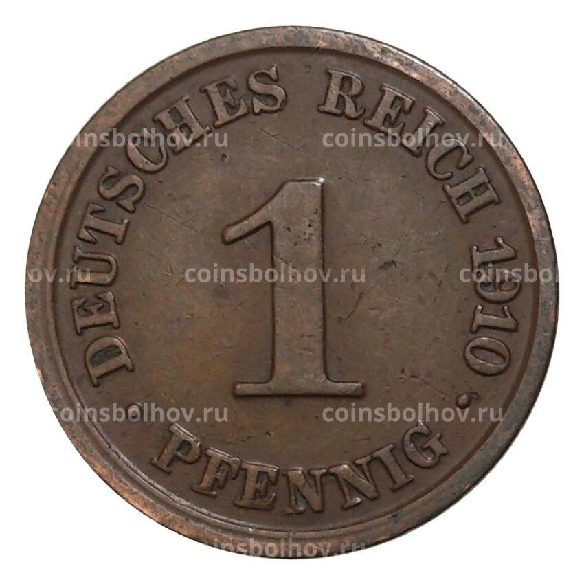 Монета 1 пфенниг 1910 года J Германия