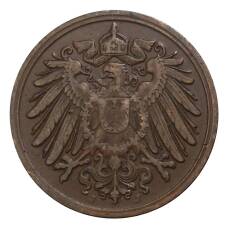 Монета 1 пфенниг 1910 года J Германия (реверс)