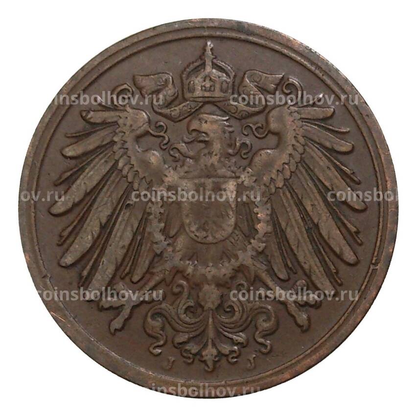 Монета 1 пфенниг 1910 года J Германия (вид 2)