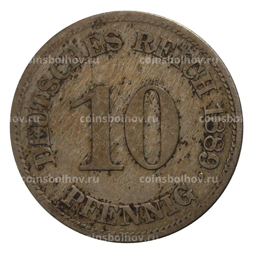 Монета 10 пфеннигов 1889 года Е Германия