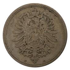 Монета 10 пфеннигов 1889 года Е Германия (реверс)