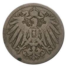 Монета 10 пфеннигов 1890 года F Германия (реверс)