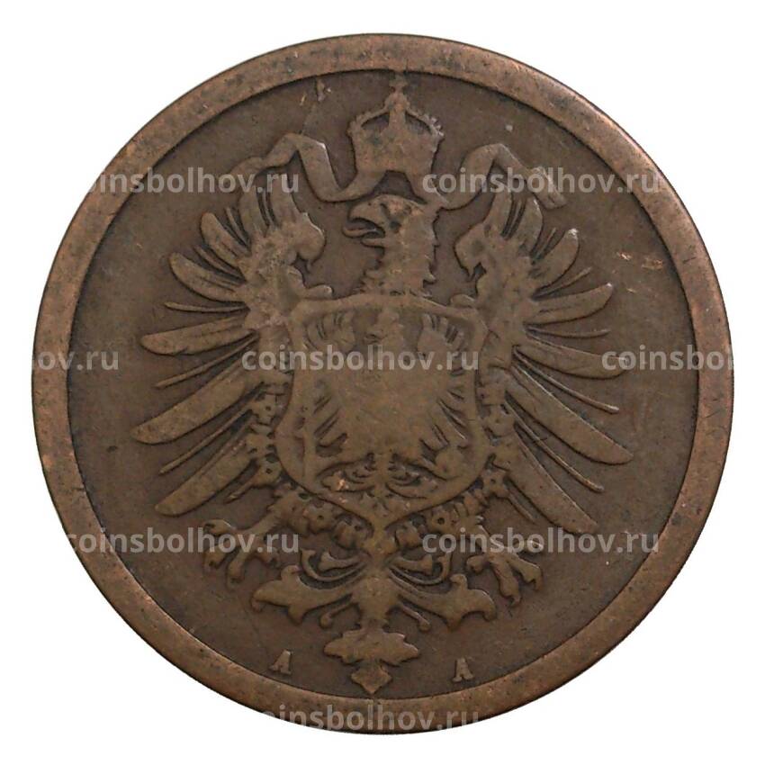Монета 2 пфеннига 1875 года А Германия (вид 2)