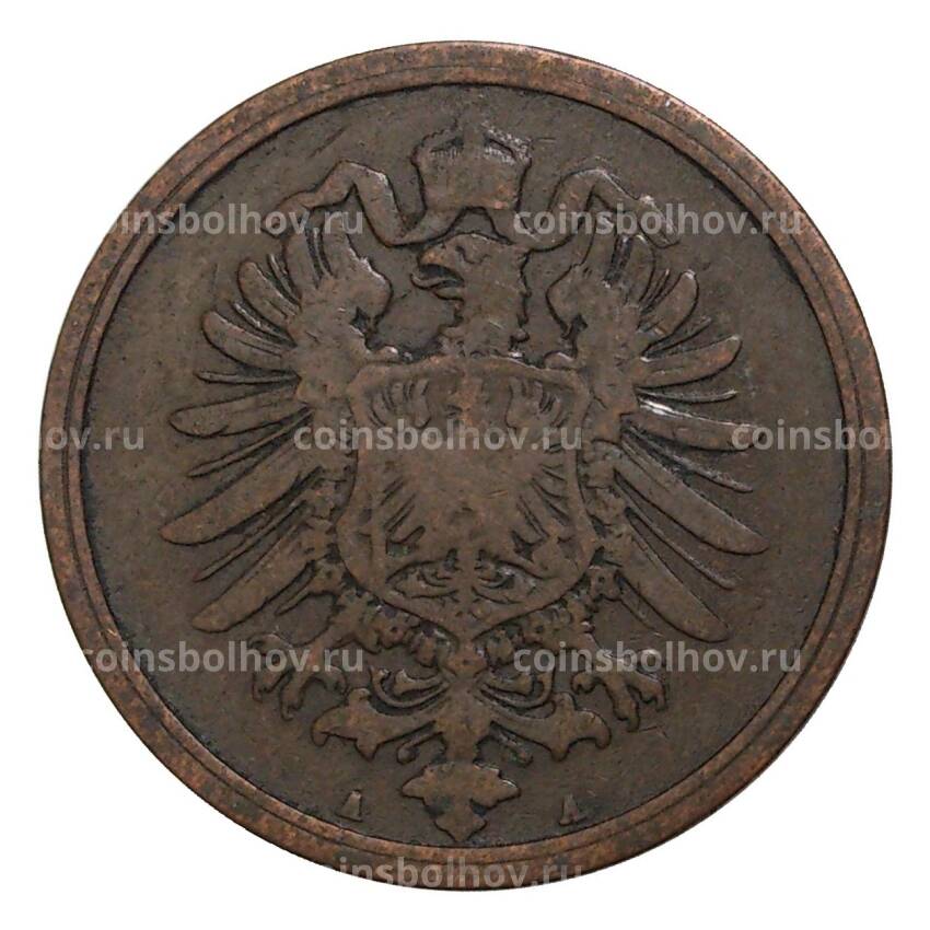 Монета 2 пфеннига 1877 года А Германия (вид 2)