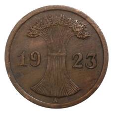 Монета 2 рентенпфеннига 1923 года А Германия (аверс)
