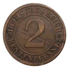 Монета 2 рентенпфеннига 1923 года А Германия (реверс)