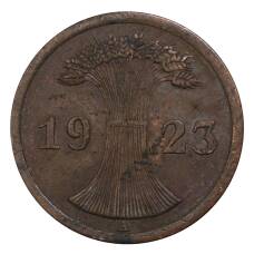 Монета 2 рентенпфеннига 1923 года А Германия (аверс)
