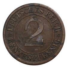Монета 2 рентенпфеннига 1923 года А Германия (реверс)