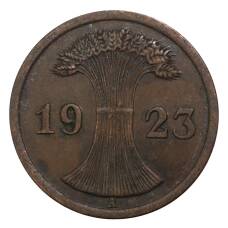 Монета 2 рентенпфеннига 1923 года А Германия (аверс)