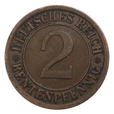 Монета 2 рентенпфеннига 1923 года А Германия (реверс)