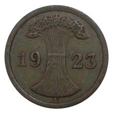 Монета 2 рентенпфеннига 1923 года А Германия (аверс)