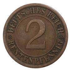 Монета 2 рентенпфеннига 1923 года А Германия (реверс)