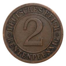 Монета 2 рентенпфеннига 1923 года G Германия (реверс)