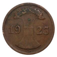 Монета 2 рентенпфеннига 1923 года G Германия (аверс)