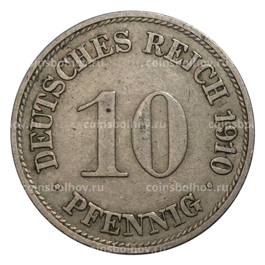 Монета 10 пфеннигов 1910 года G Германия