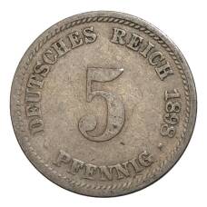 Монета 5 пфеннигов 1898 года D Германия (аверс)