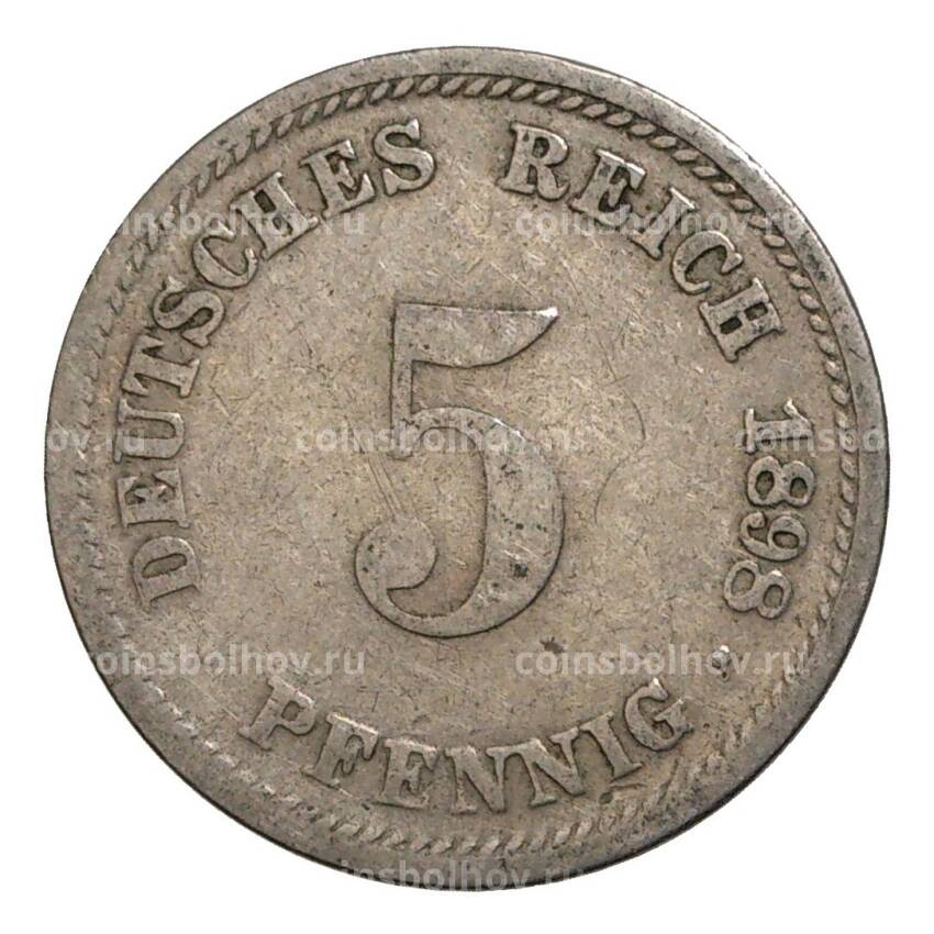 Монета 5 пфеннигов 1898 года D Германия
