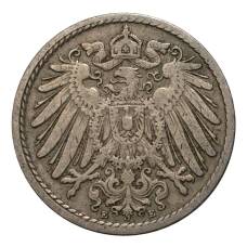 Монета 5 пфеннигов 1902 года Е Германия (реверс)