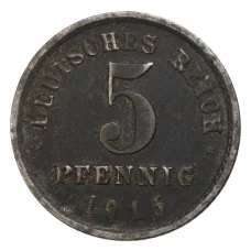 Монета 5 пфеннигов 1915 года G Германия (аверс)