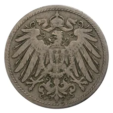 Монета 10 пфеннигов 1890 года F Германия (реверс)