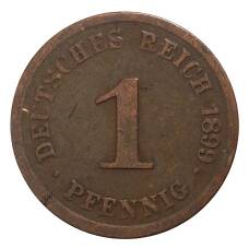 Монета 1 пфенниг 1899 года G Германия (аверс)