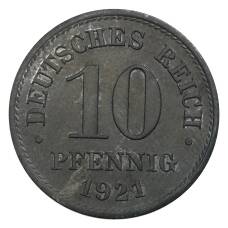 Монета 10 пфеннигов 1921 года Германия (аверс)
