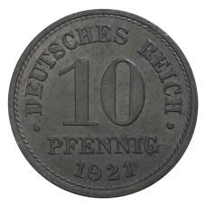 Монета 10 пфеннигов 1921 года Германия (аверс)