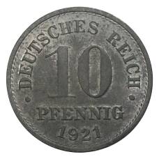 Монета 10 пфеннигов 1921 года Германия (аверс)
