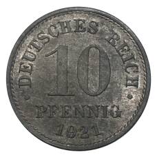 Монета 10 пфеннигов 1921 года Германия (аверс)