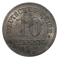 Монета 10 пфеннигов 1922 года Германия (аверс)