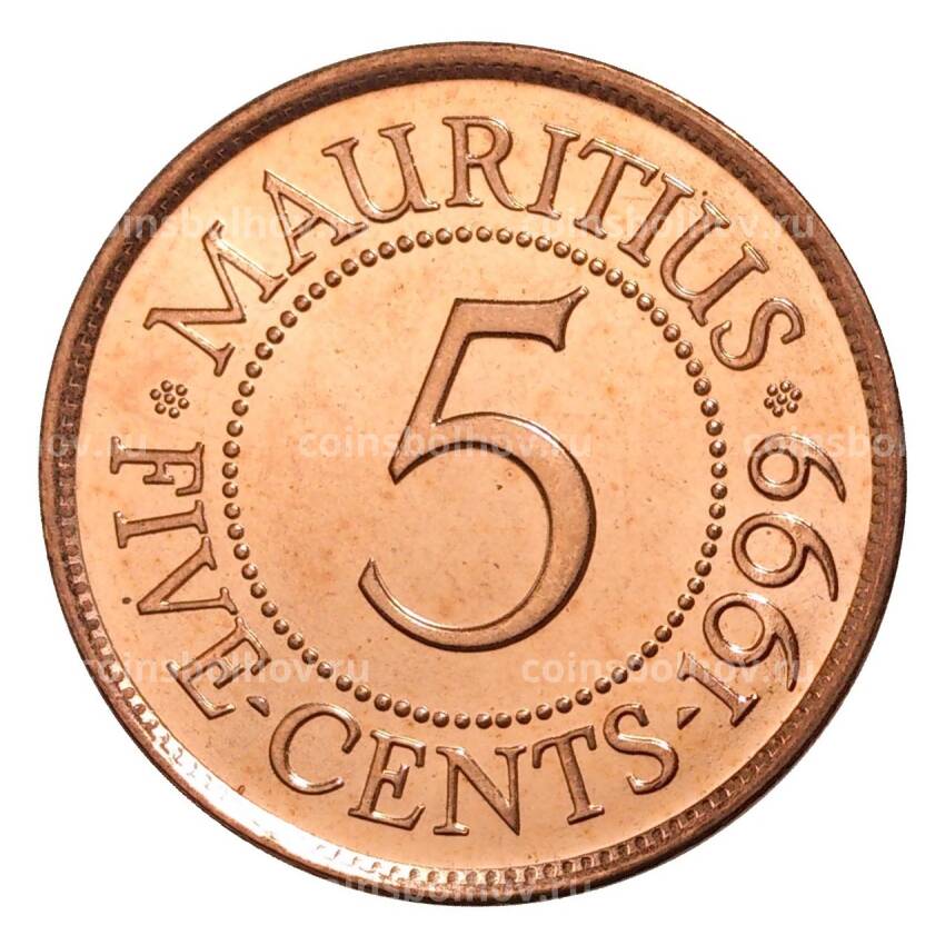 Монета 5 центов 1999 года Маврикий
