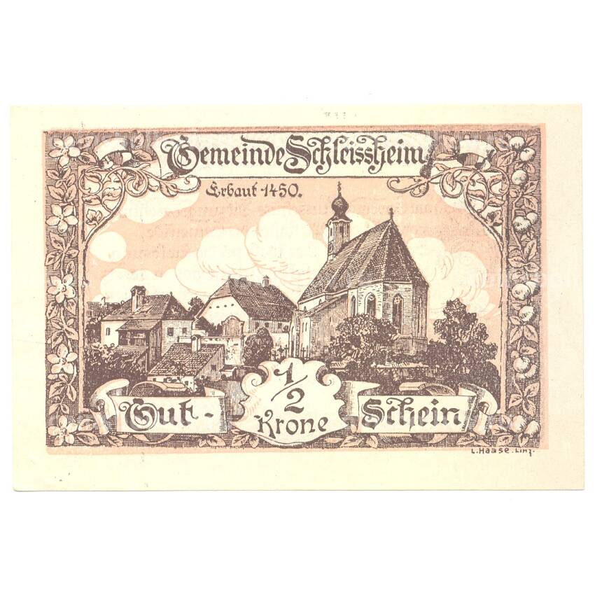 Банкнота 50 геллеров (1/2 кроны) 1920 года Австрия — Нотгельд