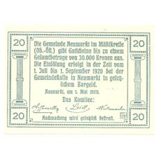 Банкнота 20 геллеров 1920 года Австрия — Нотгельд (вид 2)