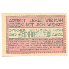 Банкнота 20 геллеров 1920 года Австрия — Нотгельд