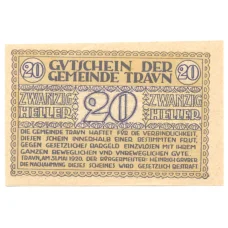 Банкнота 20 геллеров 1920 года Австрия — Нотгельд (вид 2)