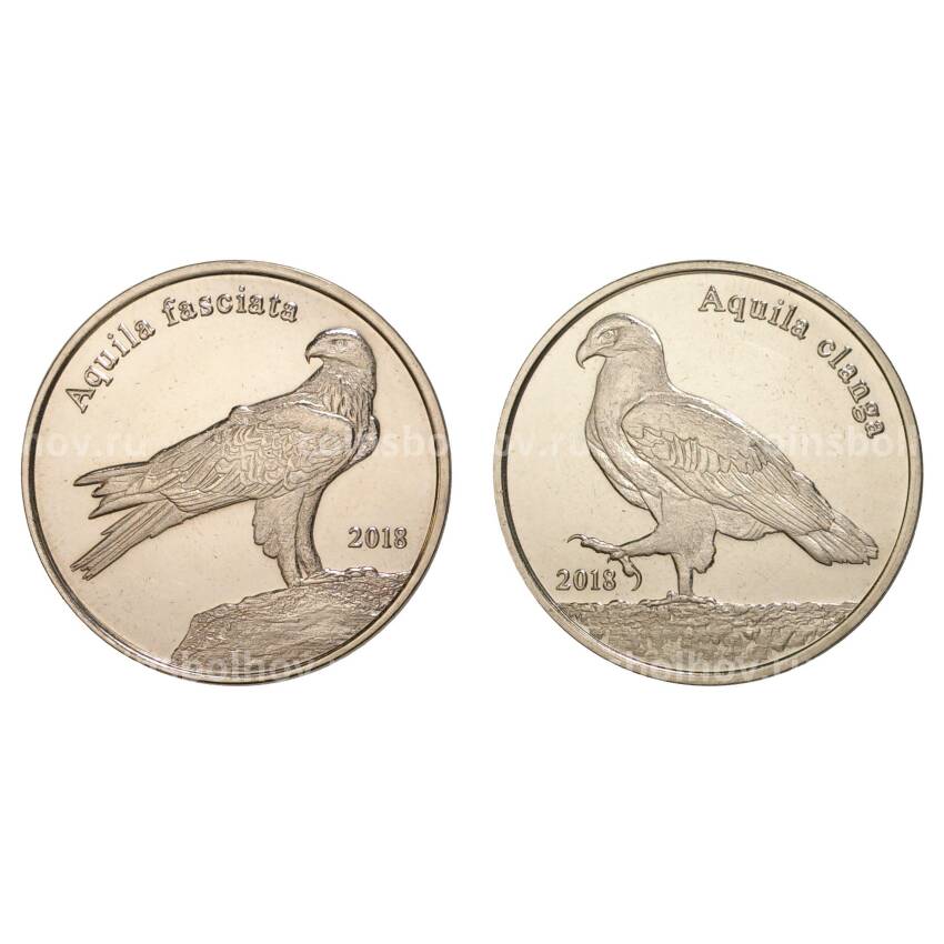 Набор из двух монет 1 фунт 2018 года Шетландские острова «Орлы»