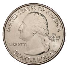 Монета 25 центов 2018 года D США Национальные парки — №44 Национальное побережье острова Камберленд (реверс)