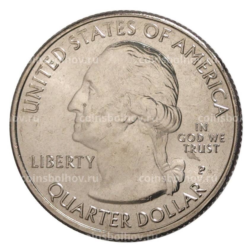 Монета 25 центов 2018 года Р США Национальные парки — №44 Национальное побережье острова Камберленд (вид 2)