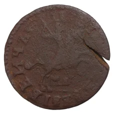 Монета Копейка 1714 года МД (реверс)
