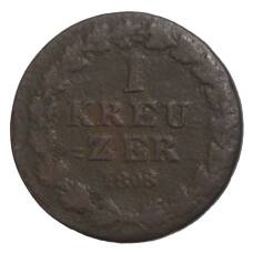 Монета 1 крейцер 1808 года Германские государства — Нассау (аверс)