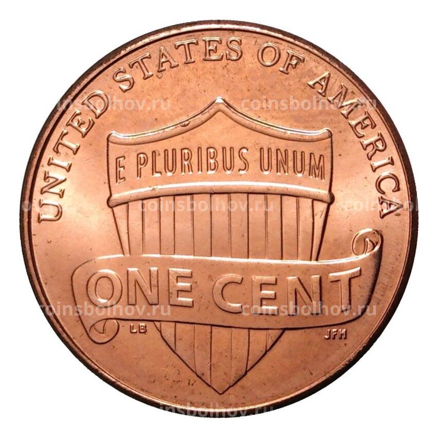 Монета 1 цент 2015 года США (вид 2)
