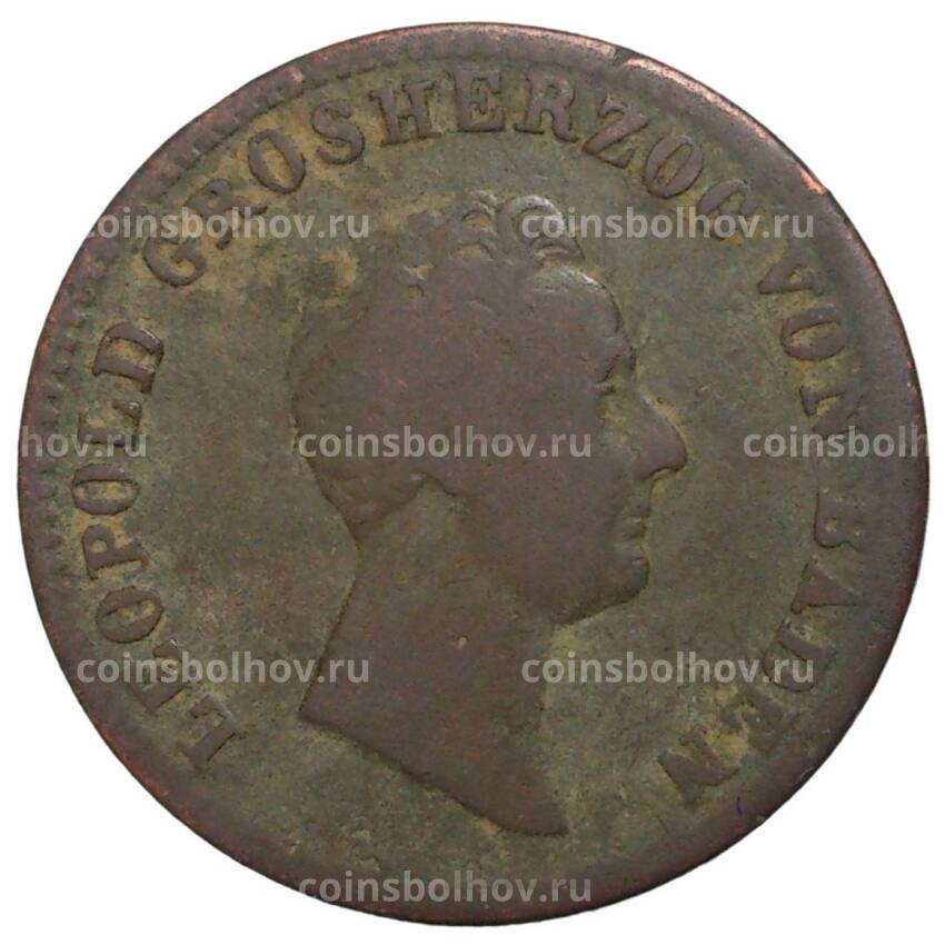 Монета 1 крейцер 1842 года Германские государства — Баден (вид 2)